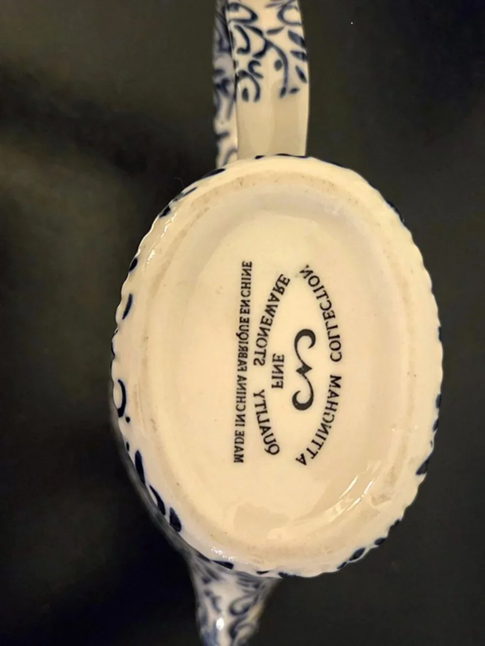 Sugar & Creamer Attingham Anthropologie blue & white; with spoon
